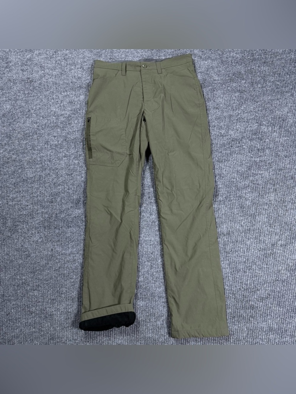 Eddie Bauer Men's Fleece Lined Tech Pants 32x34 Green Hiking Outdoor Cargo